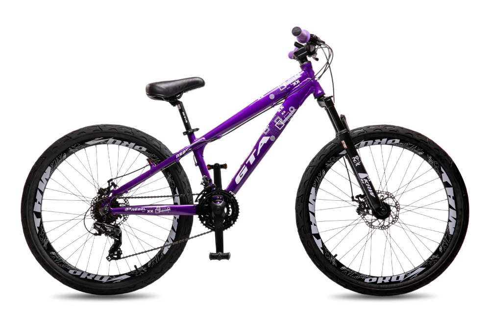 Bicicleta freeride aro 26 freio a disco 24v st17 roxo/branco