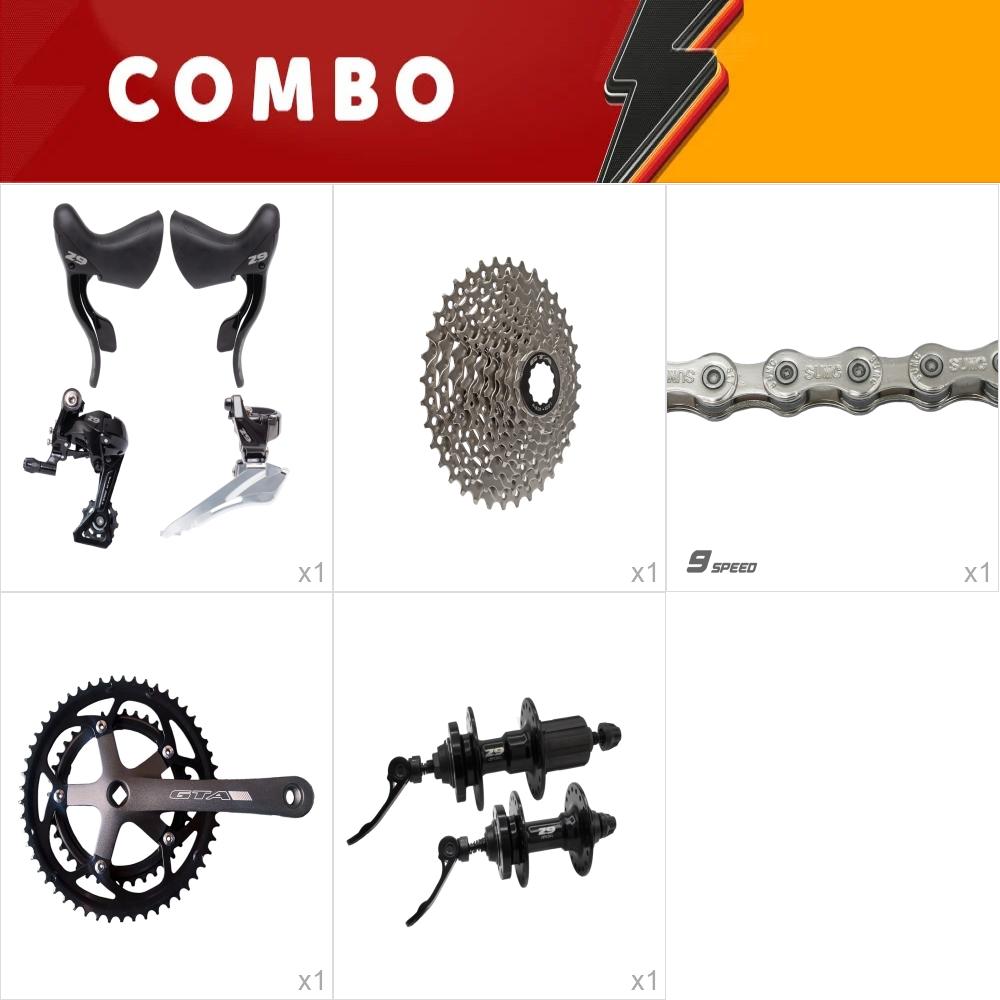 Combo 1x kit relação 2x9 - z9 - road - confira os itens  
